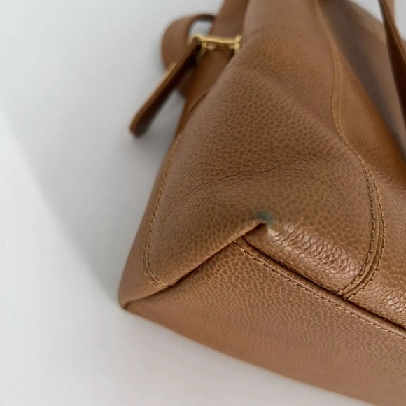 Vintage 90’s Chanel Caviar Leather Pebbled Logo Embossed Stitch Shoulder Bag Y2K - Picture 6 of 16